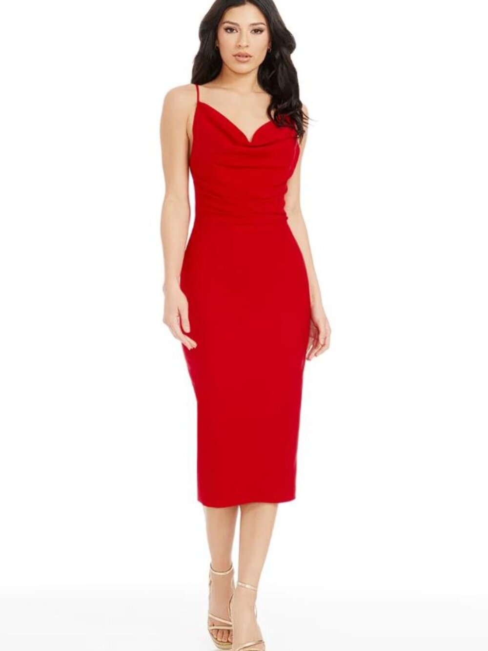 DRESS THE POPULATION Women's Nikki Dress Size S in Rouge